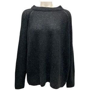 CO CHARCOAL MELANGE LONG SLEEVE CREWNECK SWEATER